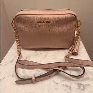 Michael Kors Pink Crossbody Bag with Gold Chain
